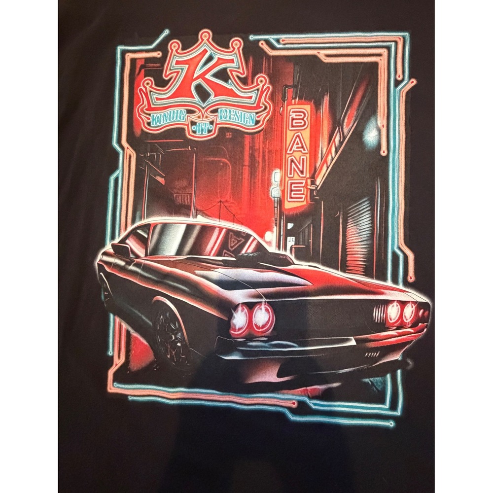 Kindig-It Design Bane Car Graphic T-Shirt Men's 4X Big Tall Black Custom Auto